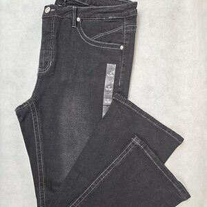 Rue 21 Womens Size 18 Jean Pant Medium Stretch  Mid Rise Boot Cut Black NWT